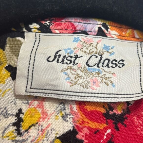 Vintage Just Class Floral Button Down Women’s Shirt Shoulder Pads Size Small - Picture 2 of 4